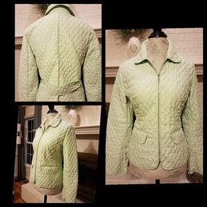 LOFT Light Green Quilted Jacket